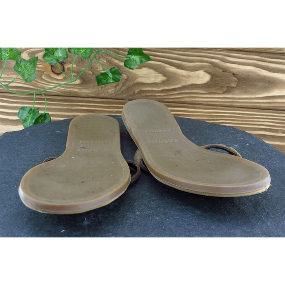 Sperry Top-Sider Women's Size 7 Brown Leather Thong Flip Flop Sandals Casual - Picture 7 of 7